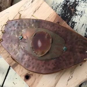Vintage Copper Leather Geode Belt